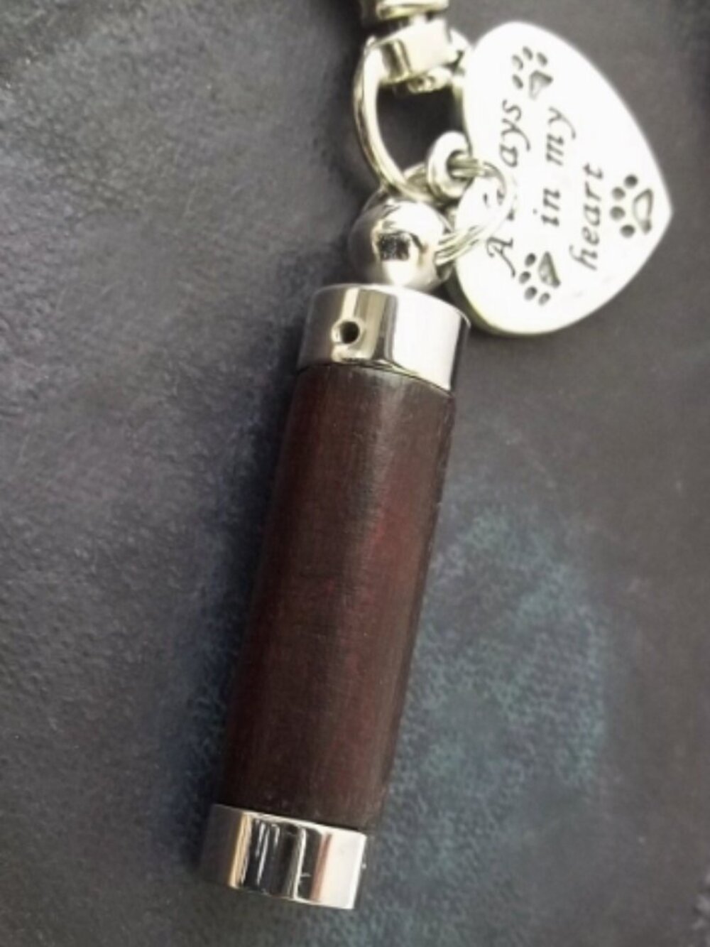 Pet Memorial Urn Keychain Wooden Ashes Keepsake Locket Custom Charm - Picture 3 of 9